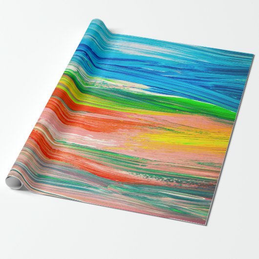 Abstracte kleurrijke waterverf cadeaupapier (Uitgerold)