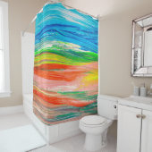 Abstracte kleurrijke waterverf douchegordijn (In situ)