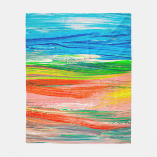 Abstracte kleurrijke waterverf fleece deken