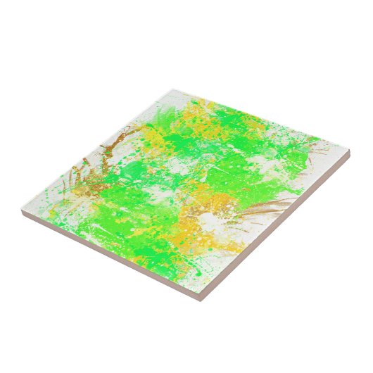 Abstracte kleurrijke Waterverf keramische Tegel Tegeltje (Zijkant)