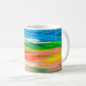 Abstracte kleurrijke waterverf koffiemok (Voorkant rechts)