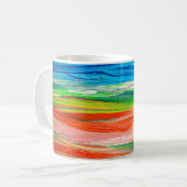 Abstracte kleurrijke waterverf koffiemok (Voorkant links)