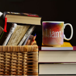 Abstracte kleurrijke waterverf mok koffie