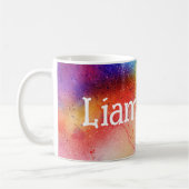 Abstracte kleurrijke waterverf mok koffie (Links)