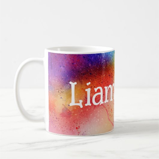 Abstracte kleurrijke waterverf mok koffie (Links)