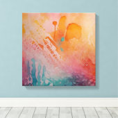 Abstracte Kleurrijke Waterverf muurkunst Canvas Afdruk (Insitu (Houten vloer))