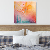 Abstracte Kleurrijke Waterverf muurkunst Canvas Afdruk (Insitu (Slaapkamer))