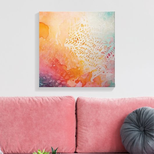 Abstracte Kleurrijke Waterverf muurkunst Canvas Afdruk (Insitu (Woonkamer))