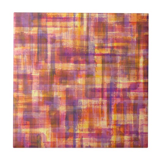 Abstracte kleurrijke Waterverf penseelstreken Tegeltje (Voorkant)