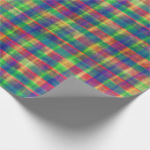 Abstracte kleurrijke Waterverf Plaid Pattern Cadeaupapier (Hoek)