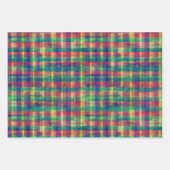 Abstracte kleurrijke Waterverf Plaid Pattern Inpakpapier Vel (Voorkant)