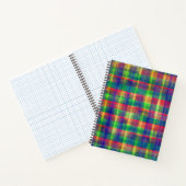 Abstracte kleurrijke Waterverf Plaid Pattern Notitieboek (Binnen)