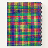 Abstracte kleurrijke Waterverf Plaid Pattern Notitieboek (Achterkant)