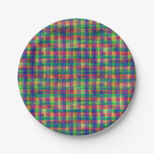 Abstracte kleurrijke Waterverf Plaid Pattern