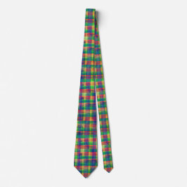 Abstracte kleurrijke Waterverf Plaid Pattern Stropdas