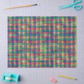 Abstracte kleurrijke Waterverf Plaid Pattern Tissuepapier (Craft)