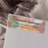 Abstracte kleurrijke Waterverf retour adreslabel Etiket