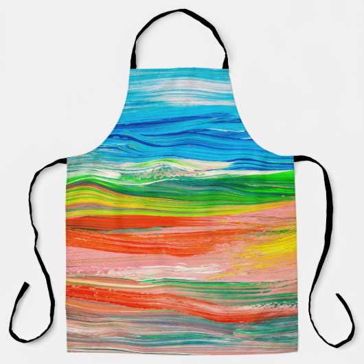 Abstracte kleurrijke waterverf schort (Voorkant)
