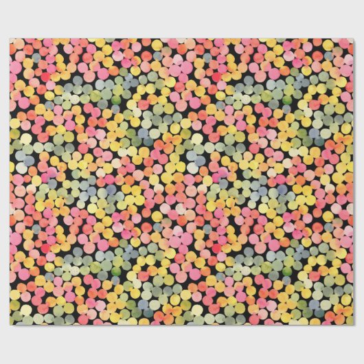 Abstracte kleurrijke Waterverf Stippen Cadeaupapier (Vlak)