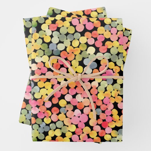 Abstracte kleurrijke Waterverf Stippen Inpakpapier Vel (In situ)