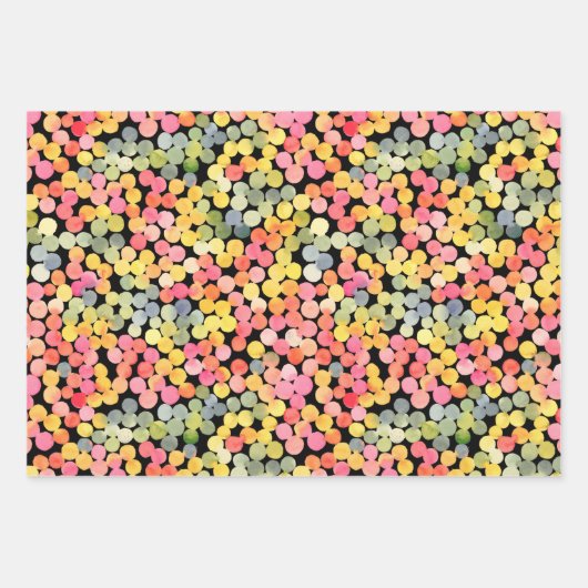 Abstracte kleurrijke Waterverf Stippen Inpakpapier Vel (Voorkant)