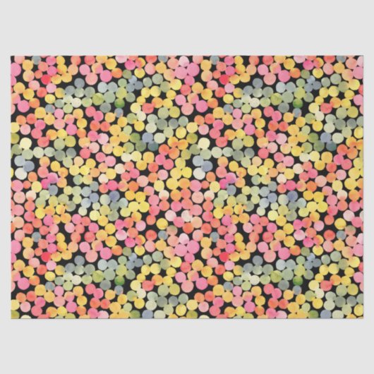 Abstracte kleurrijke Waterverf Stippen Tissuepapier (Voorkant)