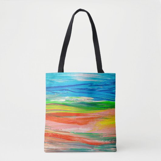 Abstracte kleurrijke waterverf tote bag (Voorkant)