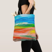Abstracte kleurrijke waterverf tote bag (Dichtbij)