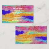 Abstracte kleurrijke Waterverf Visitekaartje (Voorkant / Achterkant)