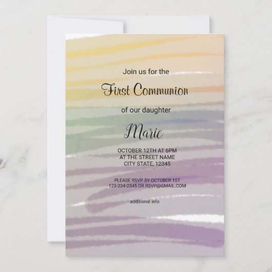 Abstracte kleurrijke waterverf voeg naamtekst toe kaart (Voorkant)