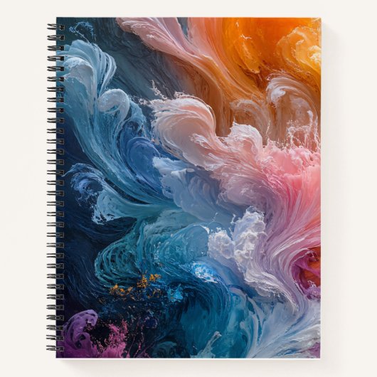 Abstracte kleurrijke wervelingen notitieboek (Voorkant)