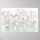 abstracte kleurrijke wilde bloemen en vogelsoorten poster (Voorkant)