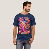 Abstracte kleurrijke wolf t-shirt (Voorkant volledig)