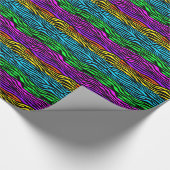 abstracte kleurrijke Zebrastripes Cadeaupapier (Hoek)