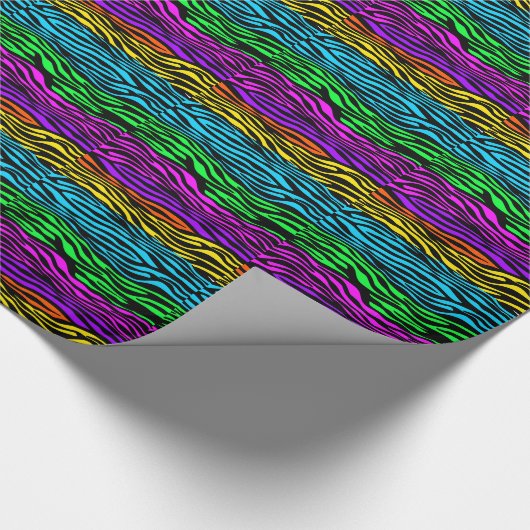 abstracte kleurrijke Zebrastripes Cadeaupapier (Hoek)