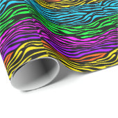 abstracte kleurrijke Zebrastripes Cadeaupapier (Rol Hoek)