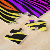 abstracte kleurrijke Zebrastripes Legpuzzel (Zijkant)