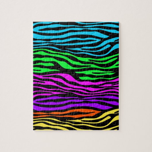 abstracte kleurrijke Zebrastripes Legpuzzel (Verticaal)