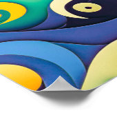 Abstracte kleurrijke zonnegolven Kunstillustratie Poster (Hoek)