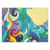 Abstracte kleurrijke zonnegolven Kunstillustratie Tafelkleed (Voorkant (Horizontaal))