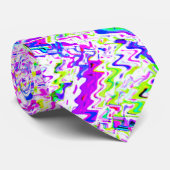 Abstracte, kleurrijke, zwarte patronen stropdas (Opgerold)