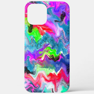 Abstracte kleurrijke zweepjes met marmer Fluid Art Case-Mate iPhone Case