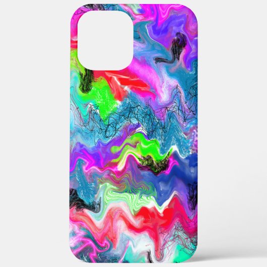 Abstracte kleurrijke zweepjes met marmer Fluid Art Case-Mate iPhone Case (Achterkant)