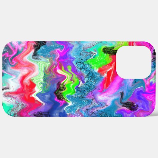 Abstracte kleurrijke zweepjes met marmer Fluid Art Case-Mate iPhone Case (Achterkant / Rechts)