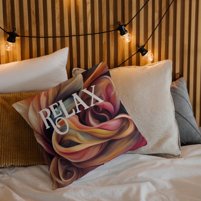 Abstracte kleurrijke zwemmen, Inspirerend Kussen (RELAX - perfect pillow for a cozy bed)
