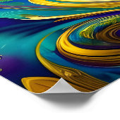 Abstracte kleurrijke zwuiten, blauwe goudpaarse bl poster (Hoek)