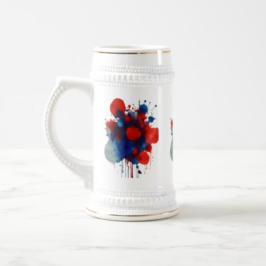 Abstracte Kleurspatten - 22 oz Stein Design Bierpul (Links)