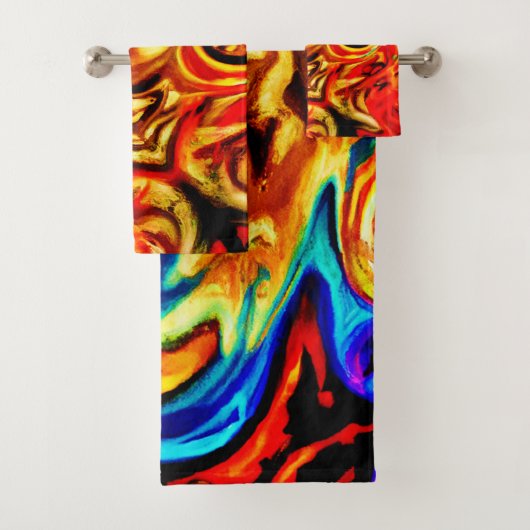 Abstracte kleurspatten bad handdoek (Insitu)