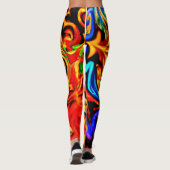 Abstracte kleurspatten leggings (Achterkant)
