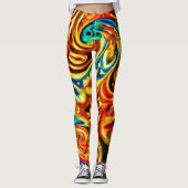 Abstracte kleurspatten leggings (Voorkant)